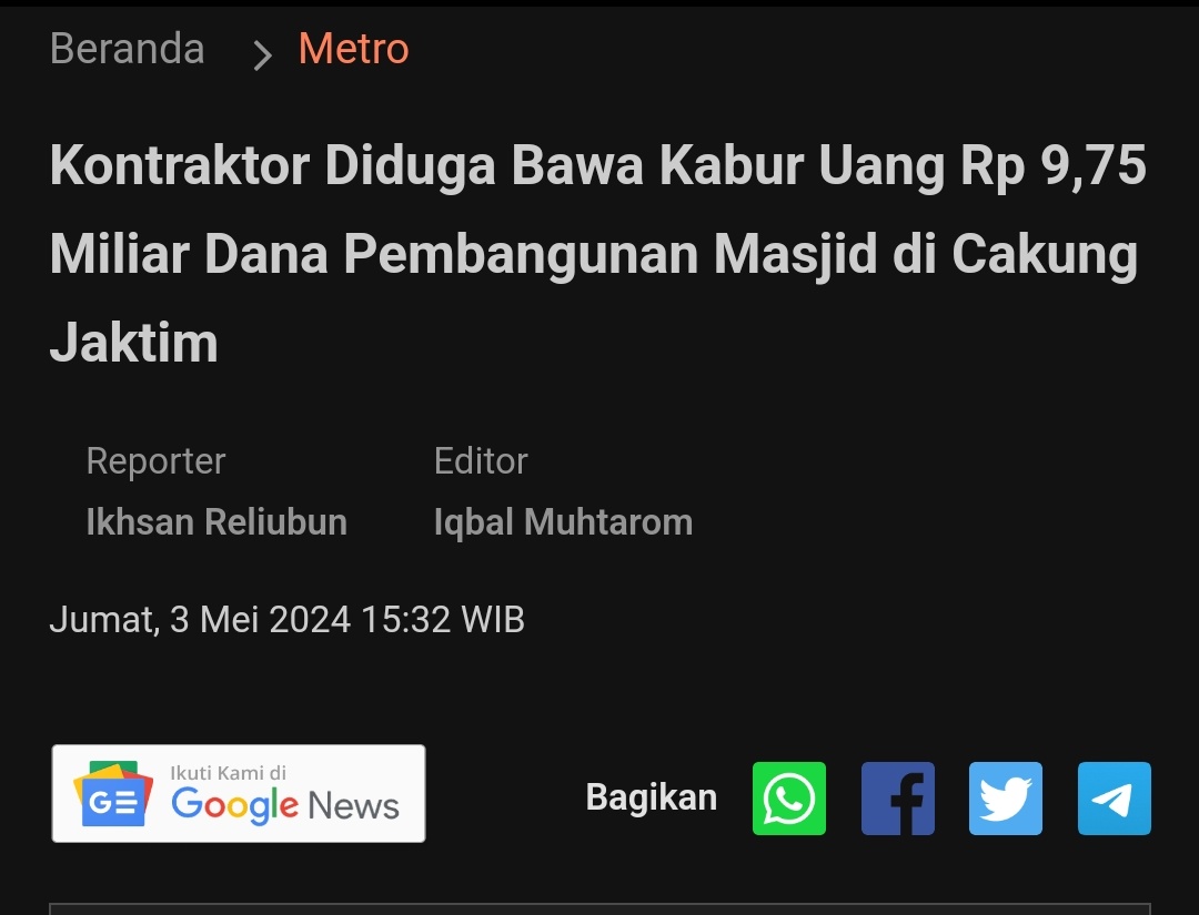 Nathanmahendraa's tweet photo. @kegblgnunfaedh Aku udah baca berita nya. Nama kontraktor Ahsan Hariri @DivHumas_Polri mohon segera ditindak 
https://t.co/OjEQwkdabw… https://t.co/8N2A4In2Z1