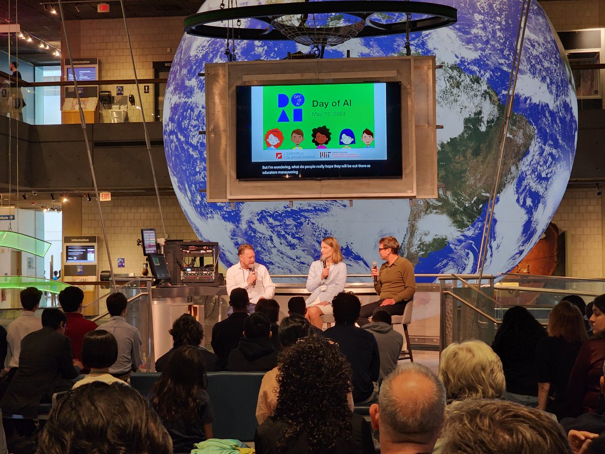 'We want students to be informed users, to use AI creatively, to solve problems, to develop critical thinking skills. Day of AI empowers you to know — this is a tool you can use to make your community better.' —@cynthiabreazeal, #DayOfAI at @museumofscience