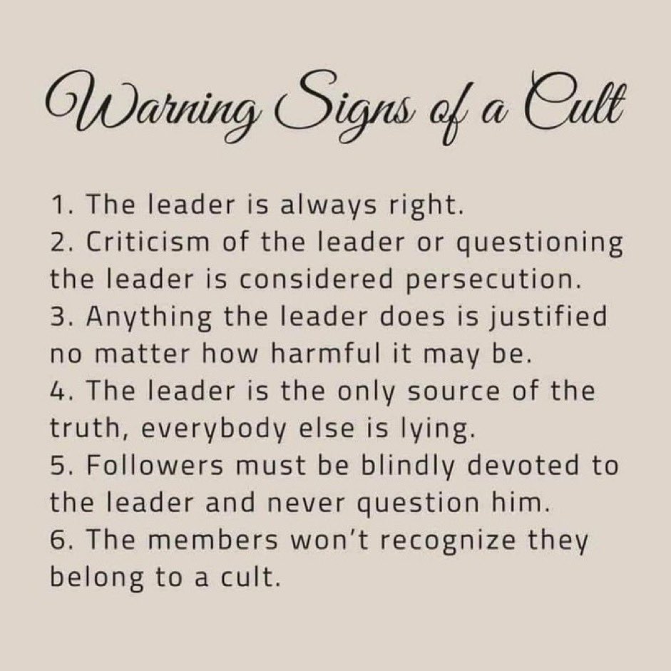 Now, does this remind us of anyone? MAGA, please pay attention. Do you LIKE being manipulated and lied to? Because...you ARE. Don't let them keep making fools of you. #USDemocracy #DemVoice1 #Cult