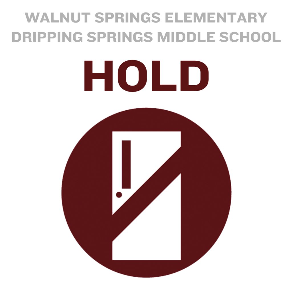 Walnut Springs Elementary and Dripping Springs Middle School are currently in a hold due to a power outage on the west side of the district. A PEC crew has been dispatched.