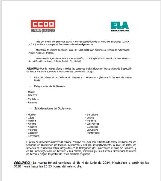 ApipesC's tweet image. Necesitamos mejoras con urgencia. Nueva convocatoria de huelga de los Inspectores de Pesca Marítima, 4 de junio de 2024.💪💪💪