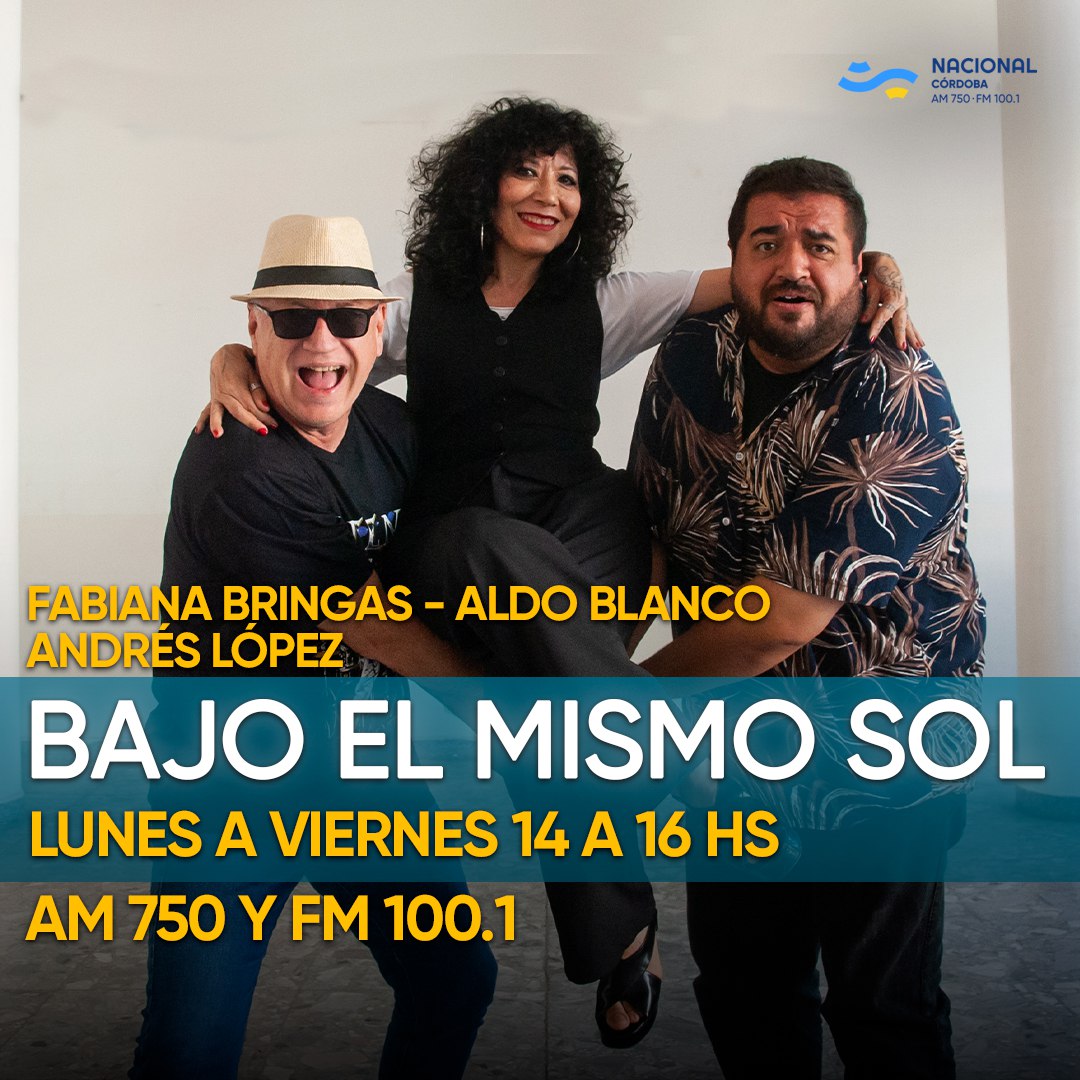 😎🎙️#Comienza 🌞BajoElMismoSol🌞 con Fabiana Bringas, <a href="/periodista_aldo/">periodista_aldo</a>, <a href="/82andreslopez/">Andrés López</a> y <a href="/gerardomurua/">gerardo murua</a> por #NacionalCórdoba

📝Producción: <a href="/clarialb/">Clarísima</a>
🎚️🎛️Controles: <a href="/MamboPablo/">Pablo Mambo</a>

📻AM 750 - FM 100.1
🖥️onx.la/0c104
📱Descarga la APP onx.la/9b549