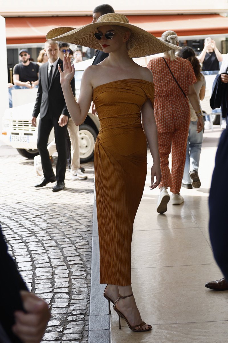 Anya Taylor-Joy arrives at the Hotel Martinez on the eve of the opening of the 77th Cannes Film Festival.