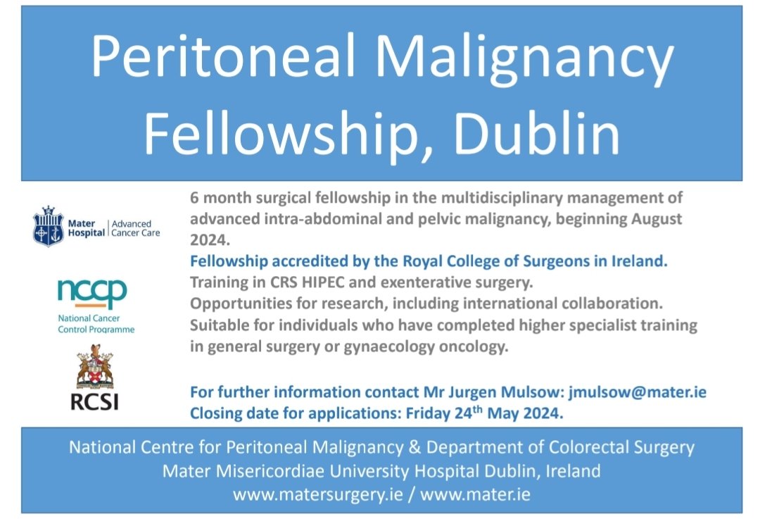 Peritoneal Malignancy Fellowship at Mater Misericordiae University Hospital 🇮🇪