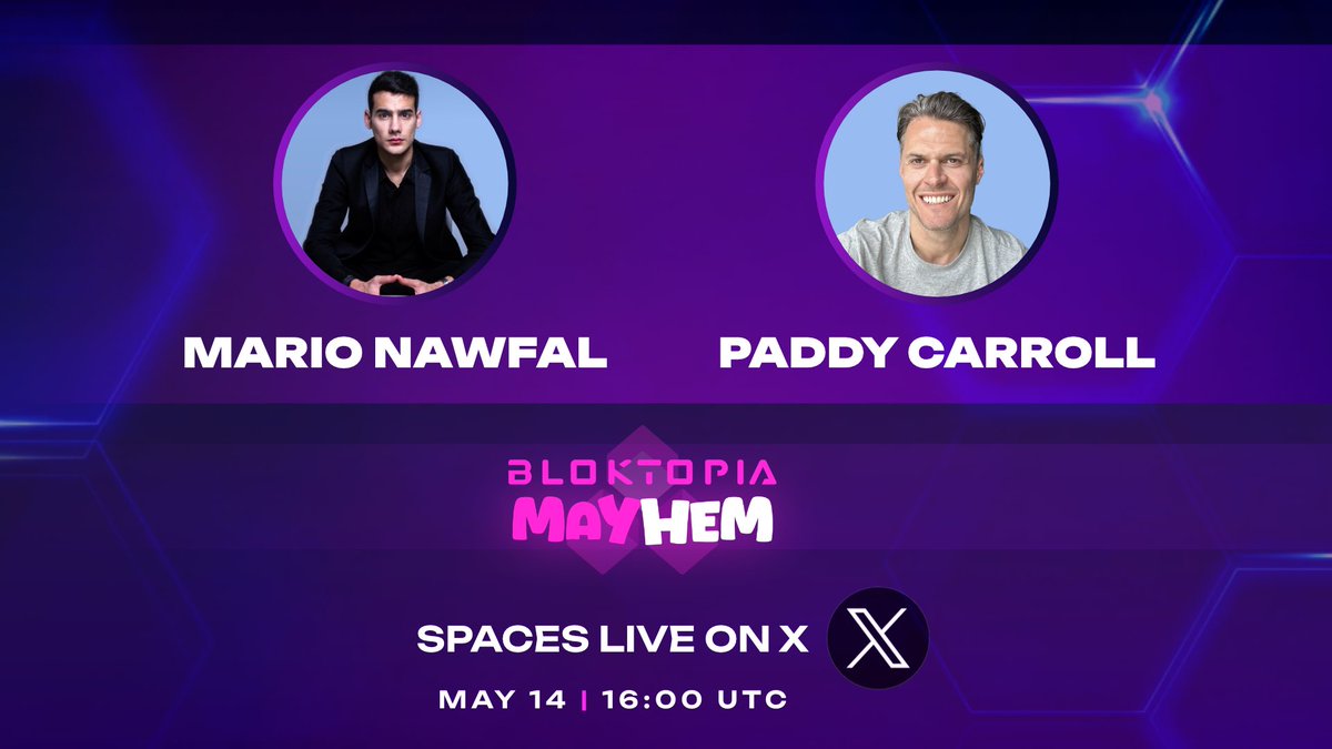 BLOK out your calendar tomorrow for a live spaces- 'The Metaverse Explained - What Comes Next?' 🚀 🎙️Hosted by @MarioNawfal with our very own CMO and Co-Founder, Paddy Carroll 📢They'll be discussing the Metaverse’s evolution, what’s brewing for Bloktopia and a teaser for a