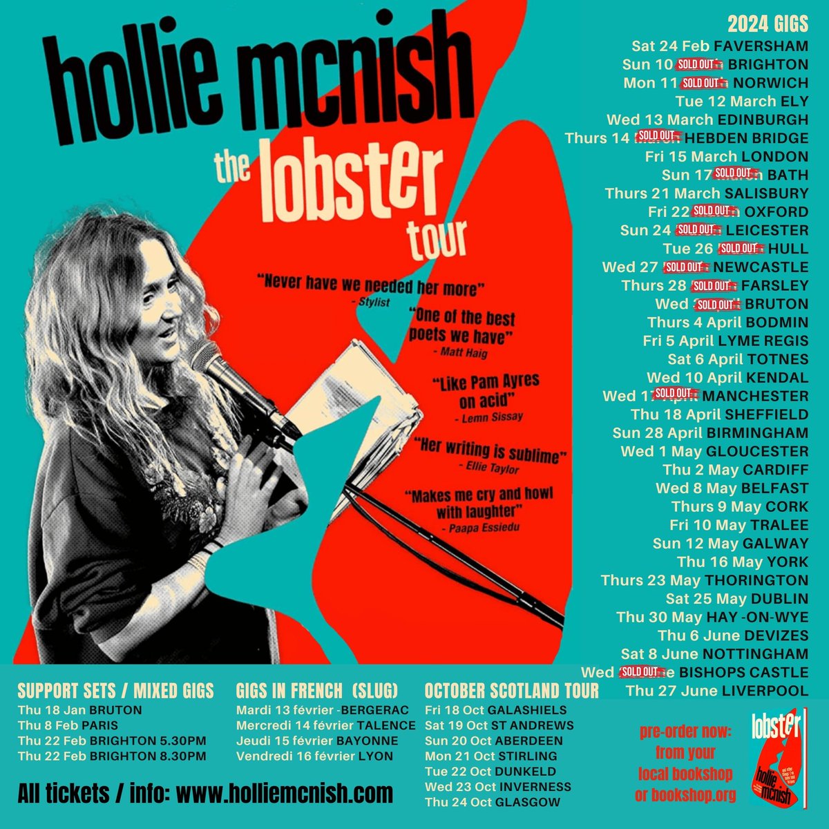 This Thurs 16th we will be back at @YorkTheatre for an event with @holliepoetry as part of her LOBSTER tour. We can't wait! 🦞🦞🦞 Hollie's events are selling out quickly - so get your ticket while you can 🔽 yorktheatreroyal.co.uk/show/hollie-mc…