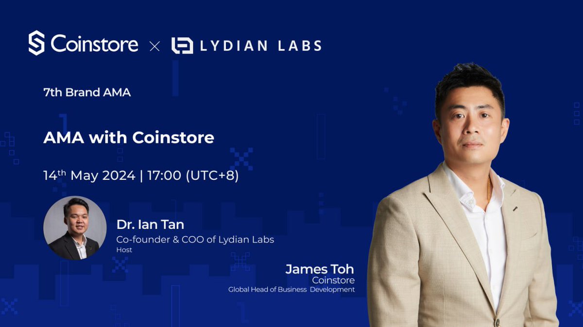 Tune in to our insightful AMA session on @LydianLabsLLC tomorrow !  Featuring our speaker James Toh, our Global Head Business Development. We  will be diving deep into the latest crypto discussion !
