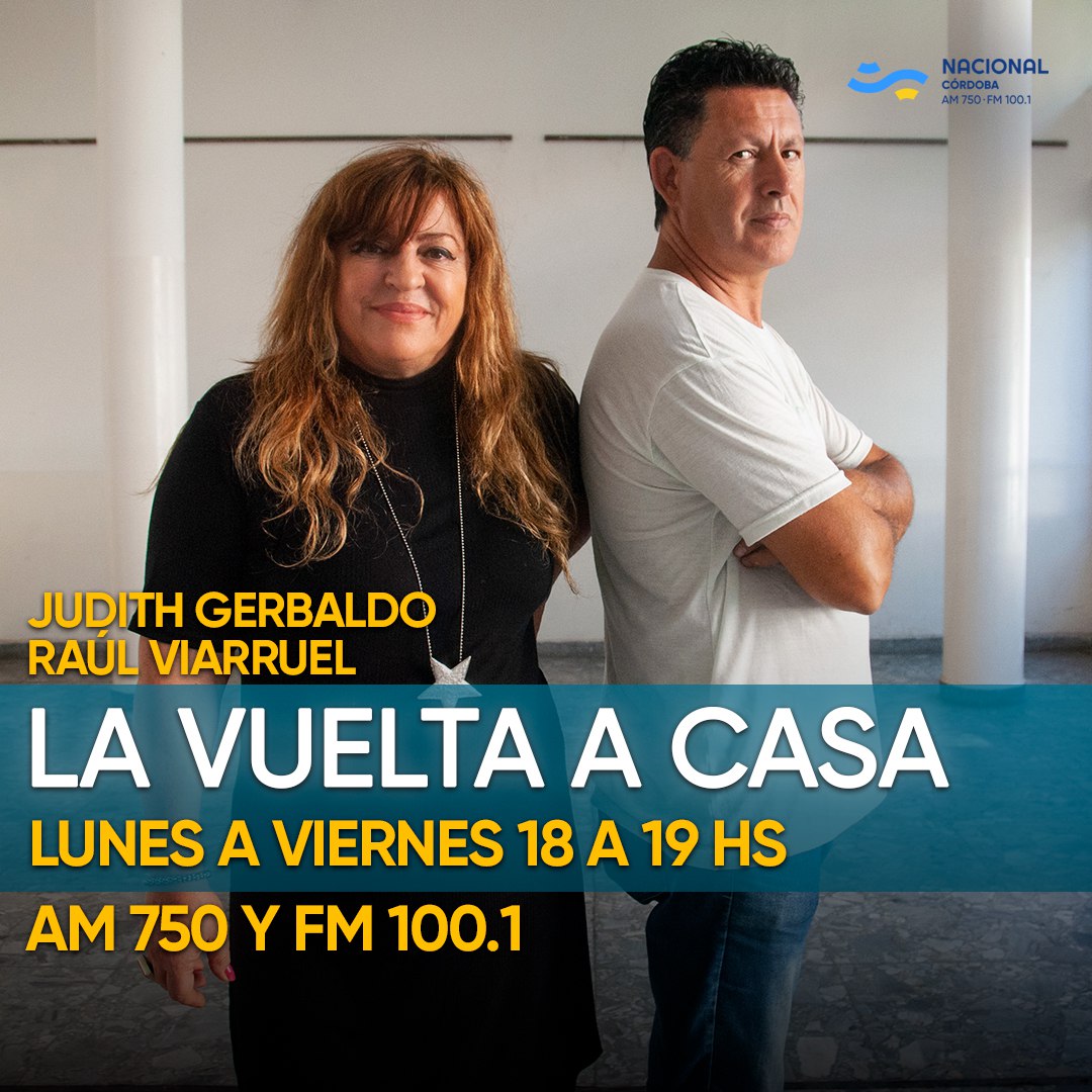 🎙️AIRE #LaVueltaACasa con <a href="/JudithGerbaldo/">Judith Gerbaldo</a> y <a href="/ViarruelRaul/">Raul Viarruel</a> por #NacionalCórdoba

🎚️🎛️Controles: Germán Hidalgo
📻AM 750 - FM 100.1
🖥️onx.la/0c104
📱Descarga la APP onx.la/9b549