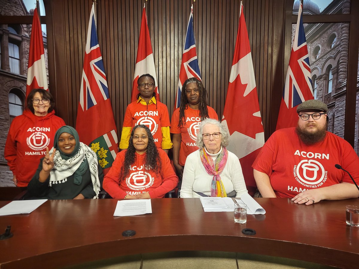 This morning, I tabled three motions addressing the housing crisis, and held a press conference at Queen's Park which featured members of ACORN Hamilton @AcornHamilton and Kate, co-founder of the Accessible Housing Network of Ontario. 1/