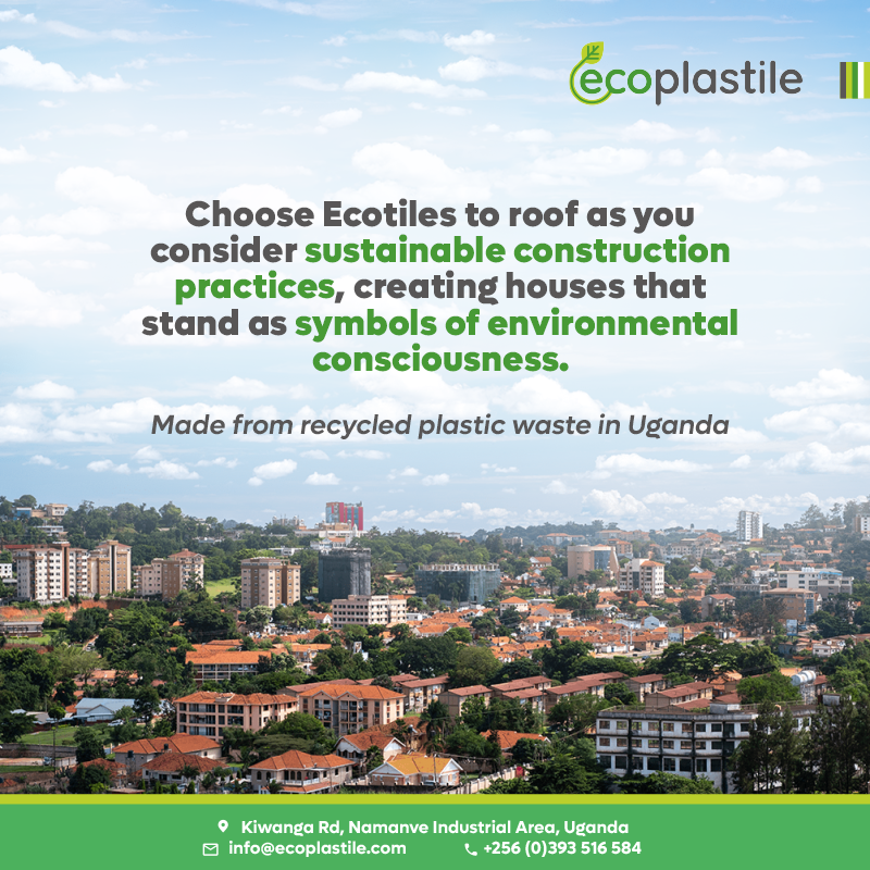 Choose @Ecoplastile for roofing tiles made from recycled plastic waste that complement sustainable construction practices, creating houses that stand as symbols of environmental consciousness. Visit our website ecoplastile.com. #recycling @FrancKamugyisha @NateisaP