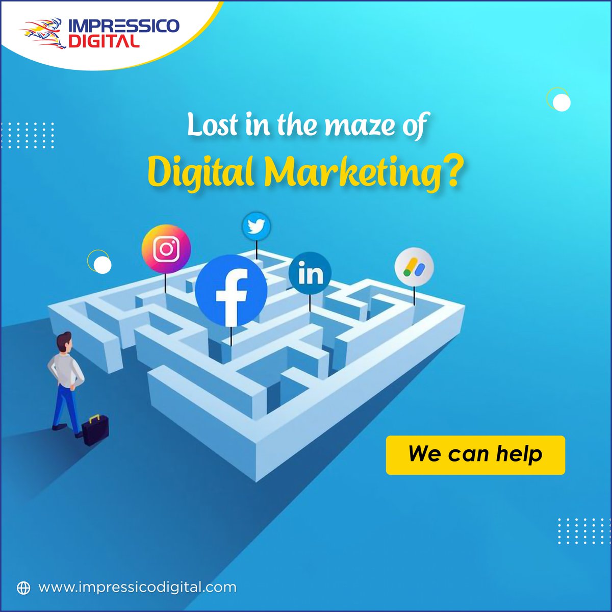 Feeling lost in the #DigitalMarketing maze?
Impressico Digital is here to be your guide.✨

We'll help you navigate the world of #SEO, #SocialMediaMarketing, and more to find the perfect strategy for your business.

#impressicodigital #GetImpressico #ClearTheConfusion #SEOExperts