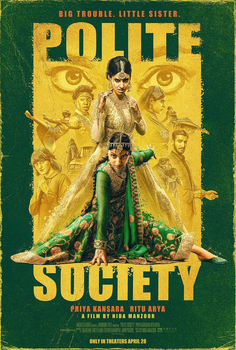 Whenever I talk about POLITE SOCIETY no one seems to listen but LISTEN. This movie is brilliant and funny and surreal and also violent in an interesting way, and if you’re a Jane Austen fan drawn to her social commentary and snark I think you will love this movie
