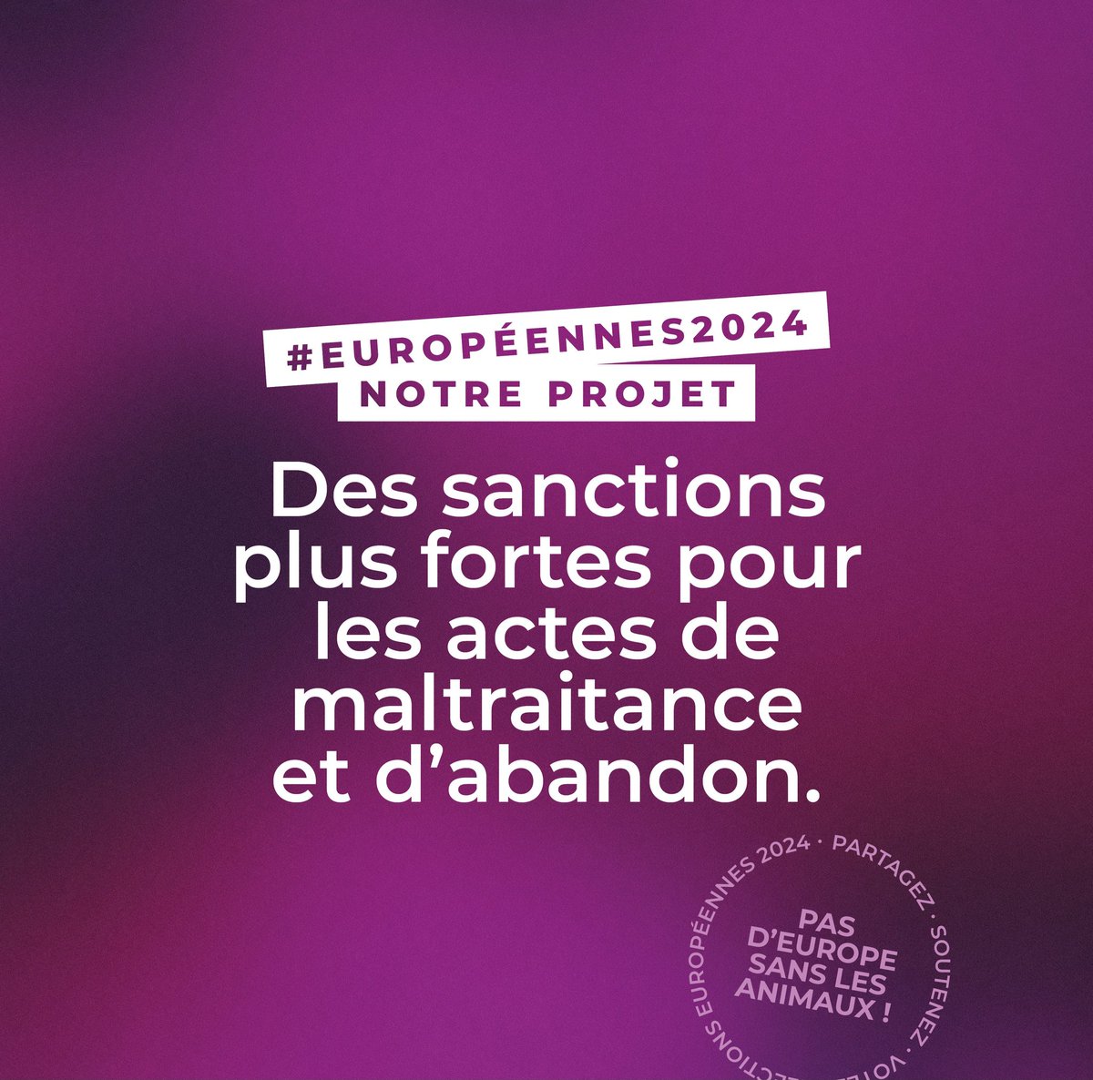 🟣 Un jour, une mesure pour les élections #européennes2024 !

#LesAnimauxComptent #OnRecolteCeQueLonVote #PasDeuropeSansLesAnimaux 👇