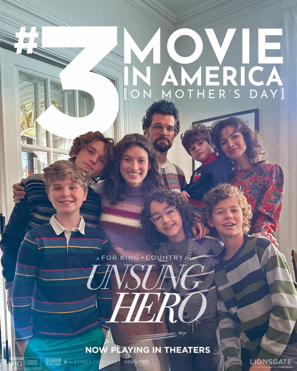 From Mum and the Unsung family, thank you so much for making the movie #3️⃣ in America three weeks into its release! 🎬 Let’s make every day of Mother’s Day! 💕😊 IN THEATERS NOW! 🍿🎥