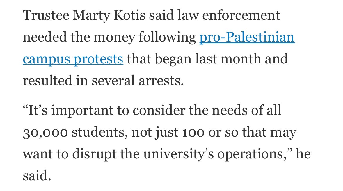Kind of wild that the groups that want to abolish the police are actually necessitating increases in policing budgets.  The UNC system will be redirecting $2.3 million to policing due to the recent protests.