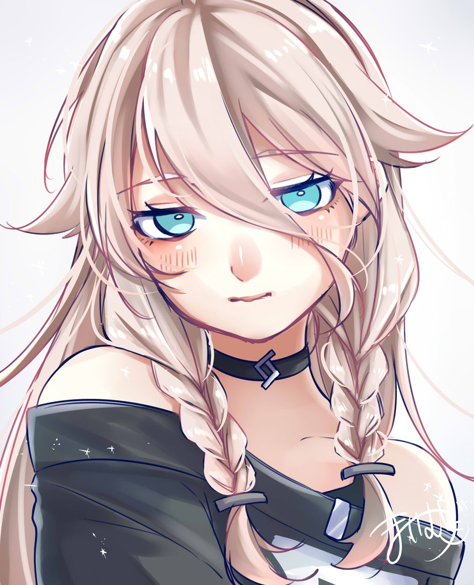 ia (vocaloid) 1girl solo long hair looking at viewer blush blue eyes simple background  illustration images