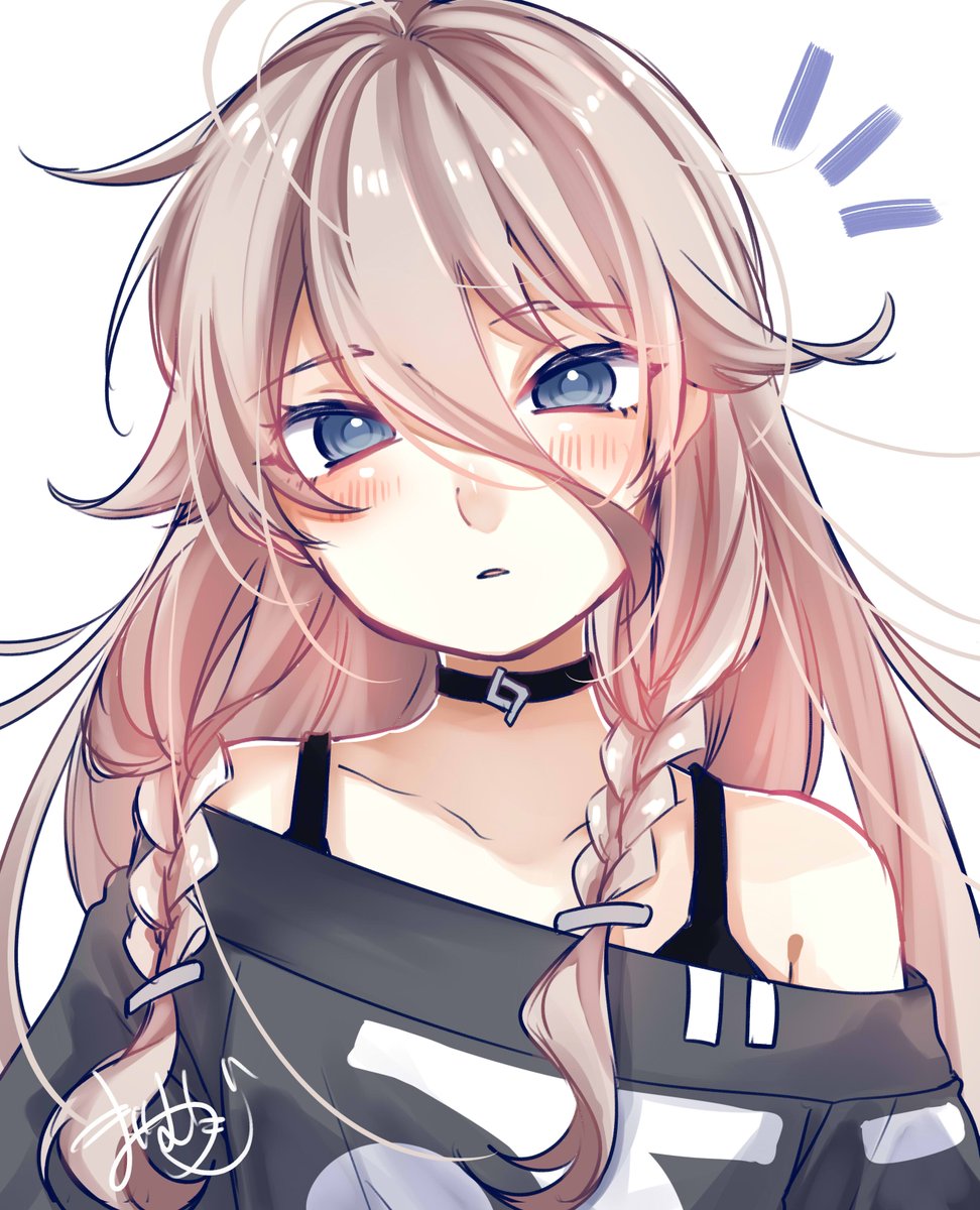 ia (vocaloid) 1girl solo long hair looking at viewer blush blue eyes simple background  illustration images