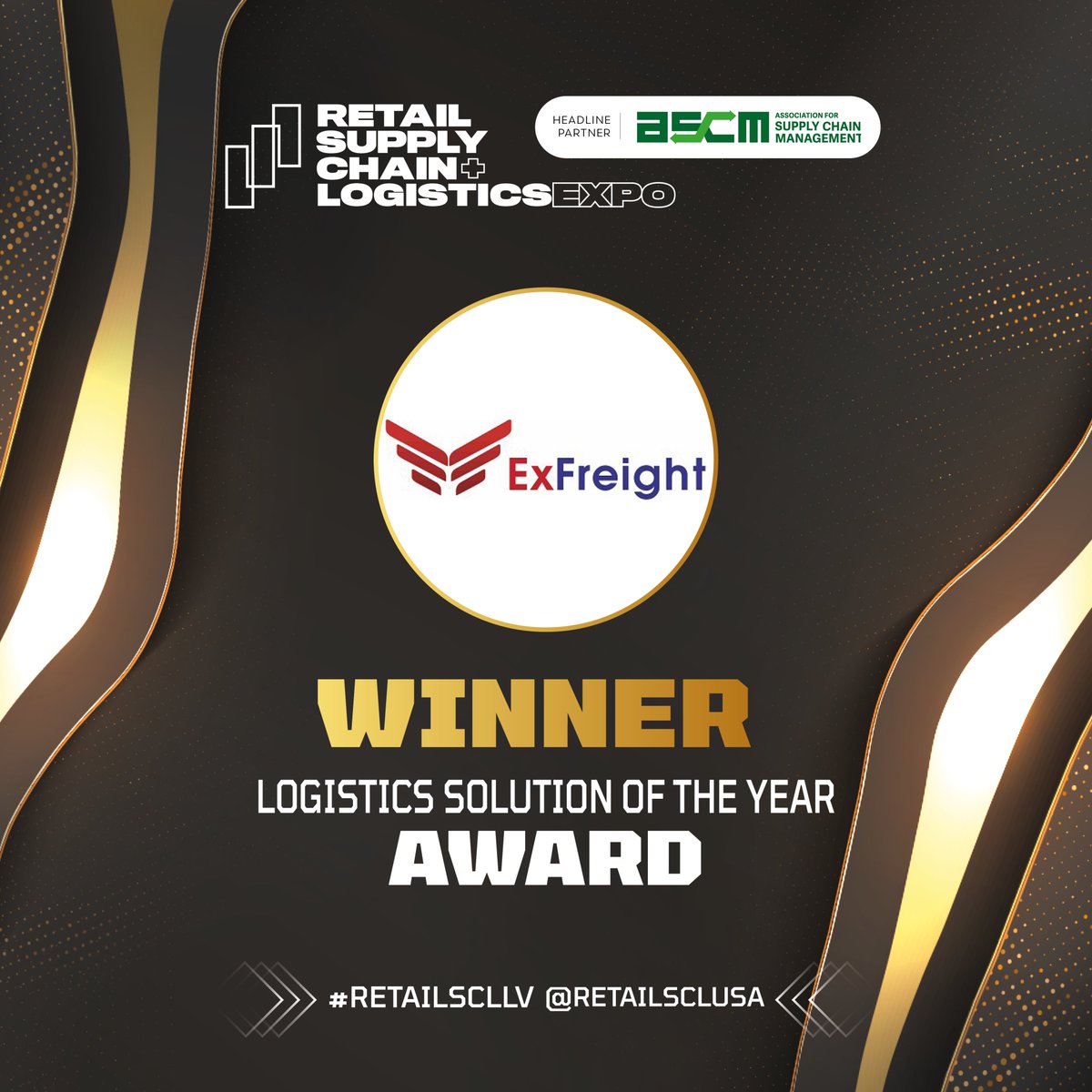 RetailSCL_USA's tweet image. Congratulations to ExFreight for winning the 2024 Logistics Solution of the Year Award! 🏆 

And of course we would like to say a special thank you to the other nominees and our judges!🙌 

#RetailSCLLV #IndustryAwards