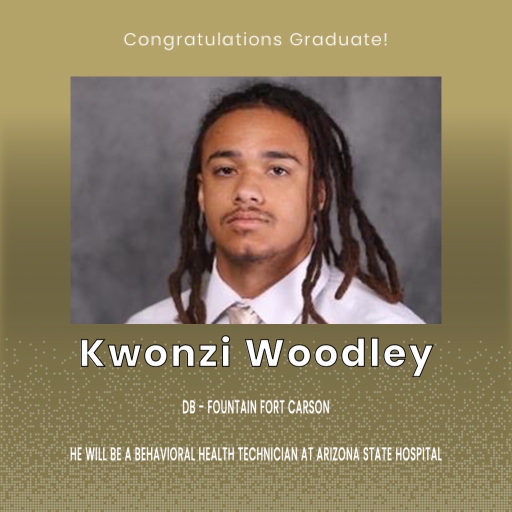 Kwonzi will be a Behavioral Health Technician at Arizona State Hospital. Kwonzi was a DB and is Originally from Fountain Fort Carson (CO) Thank you, Kwonzi!