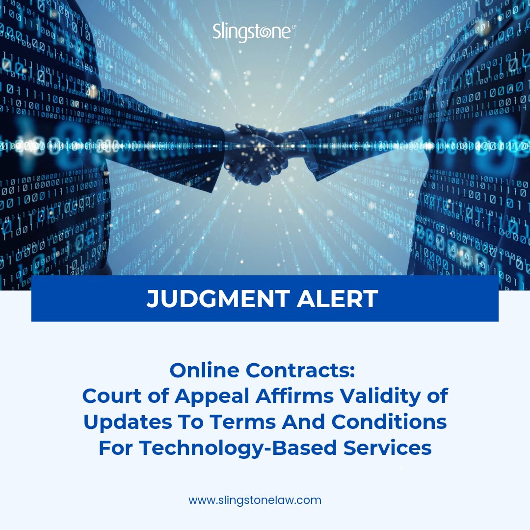 In one of our latest courtroom wins @SlingstoneLaw, the Court of Appeal upheld our argument on the form of contract for technology-based services and how subsequent changes are validly made. Here's why this court decision is important. Please read: bit.ly/3UVyjuZ