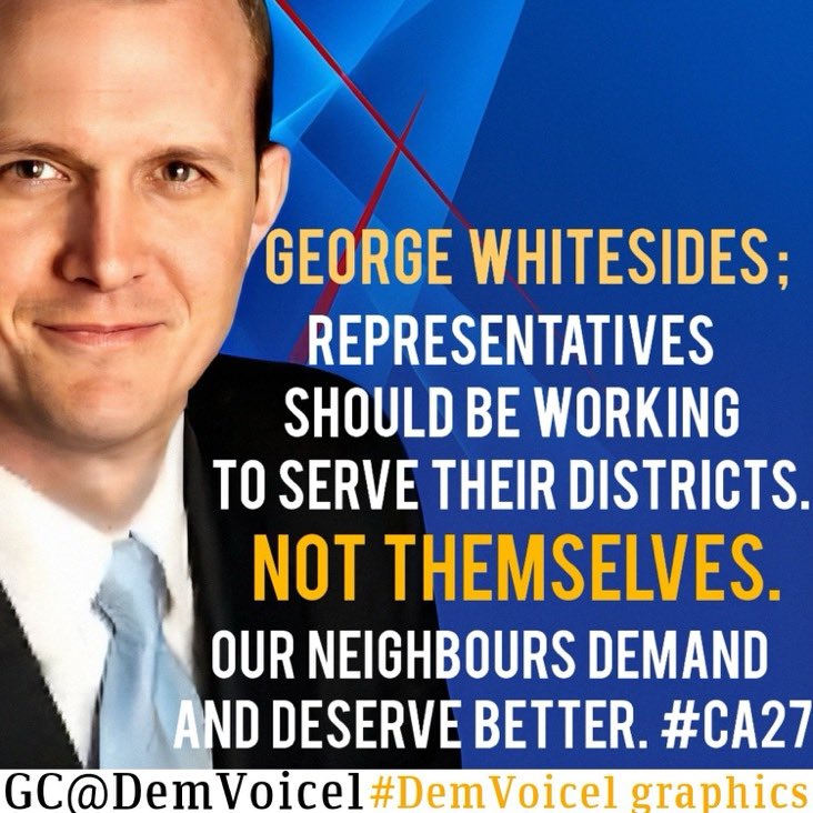 #ProudBlue #DemsUnited #wtpBLUE #wtpGOTV24 

Fantastic News out of #CA27

George Whitesides is going to flip #CA27 from red to blue - The latest poll shows George up by 3 points over Ultra Extremist Mike Garcia - We are excited but it's early and we still need help with donations