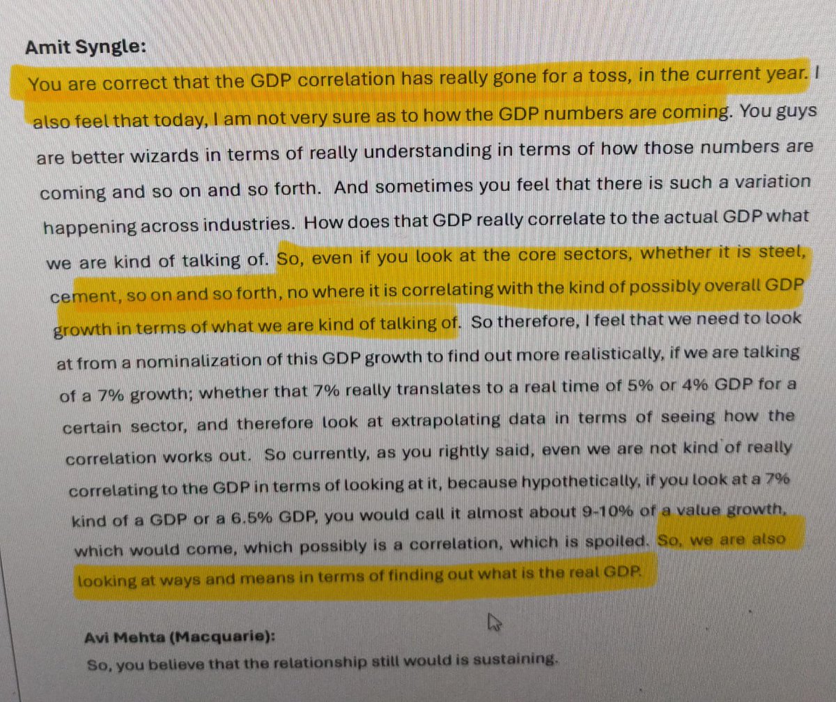 BMTheEquityDesk's tweet photo. क्या बोले अब तो Asian Paint के CEO Amit Syngle भी हमारा धमाकेदार GDP Growth नहीं समझ पा रहे है।

बड़ी हिम्मत कर के कहा है यह सब 👇 https://t.co/0XFIg2SQ2M