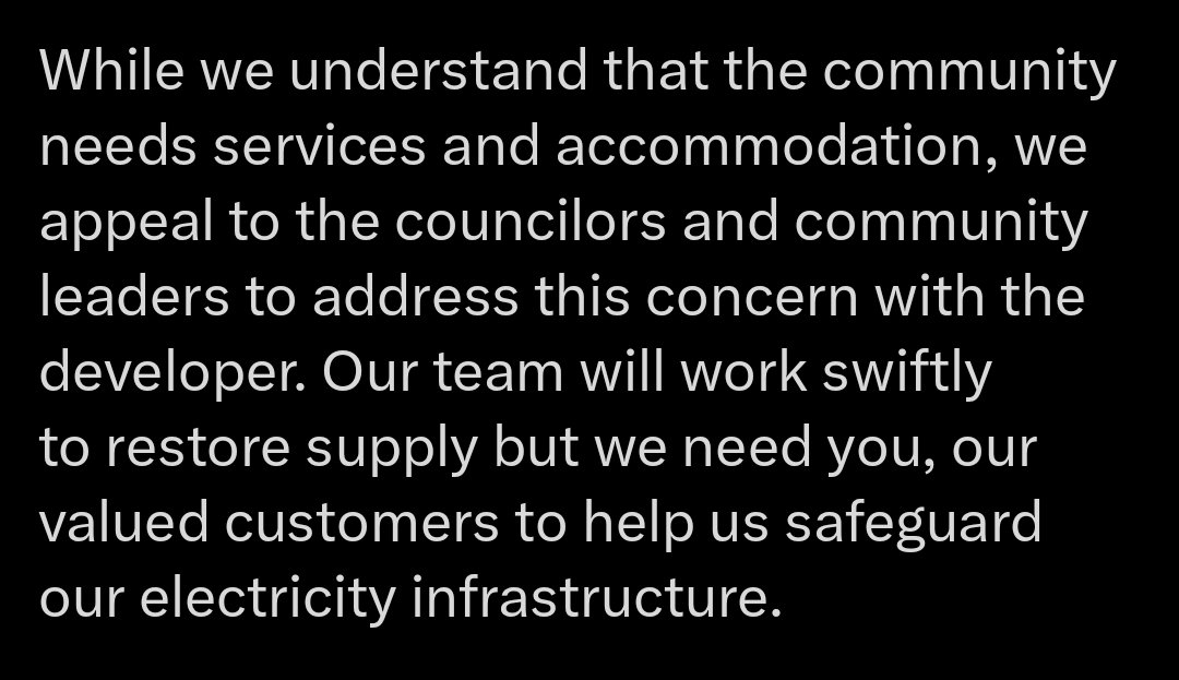 A reminder that everyday South African citizens are requested to defend their own electrical infrastructure - from both deliberate and non deliberate attacks. It's up to you, citizen - form your own community safety initiative in your area today!