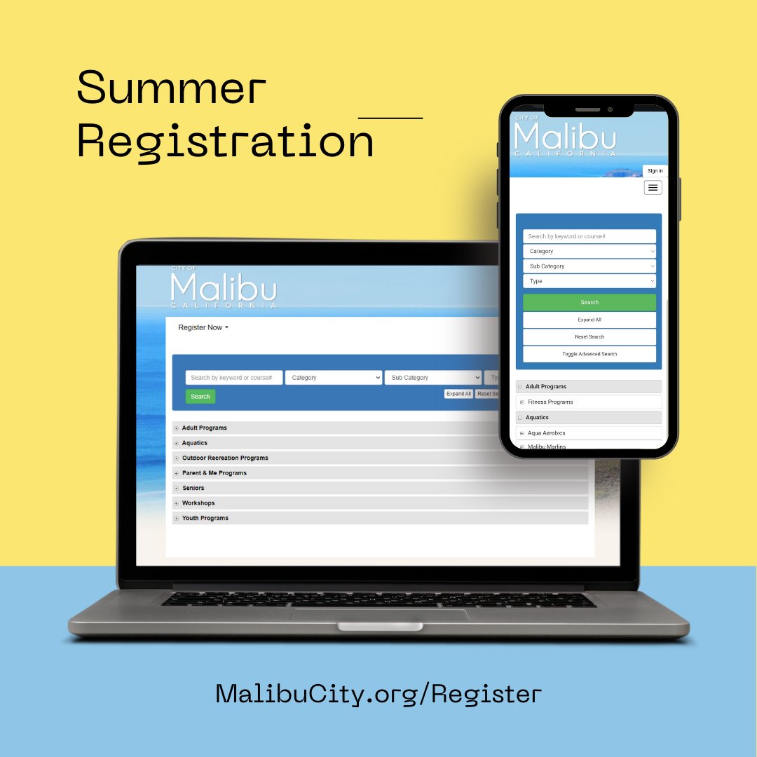 ✨SUMMER FUN – Summer 2024 registration is now open online at MalibuCity.org/Register. Log into your account and register into the programs you have been eyeing to join the fun with the City of Malibu this summer.  #summerprograms #summer #malibu #daycamps #summerinmalibu