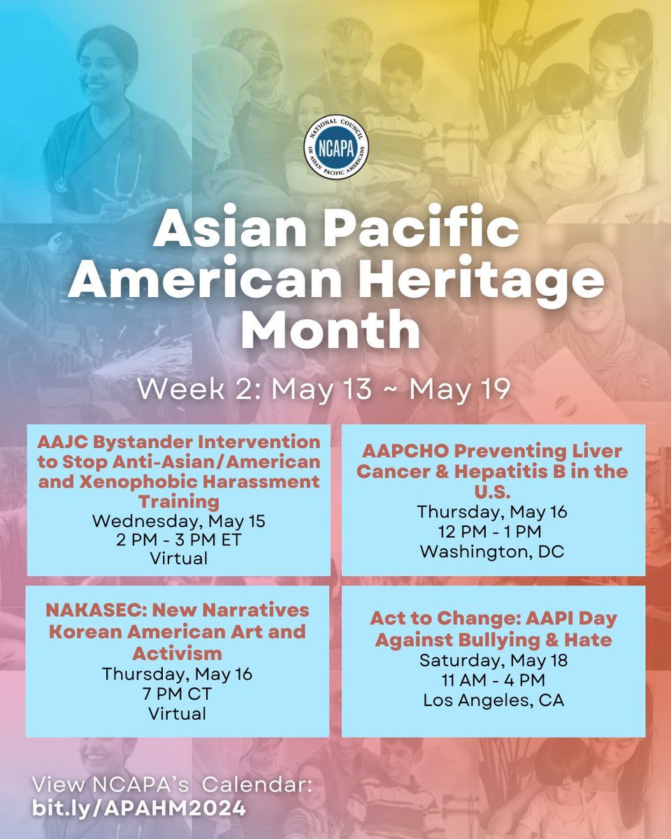 Week Three: Get plugged in and celebrate #APAHM24 with us! 🤩 Check out our calendar here: buff.ly/4aVS7Ec #EmpoweringOurCommunities #AANHPIHM #VisibleTogether