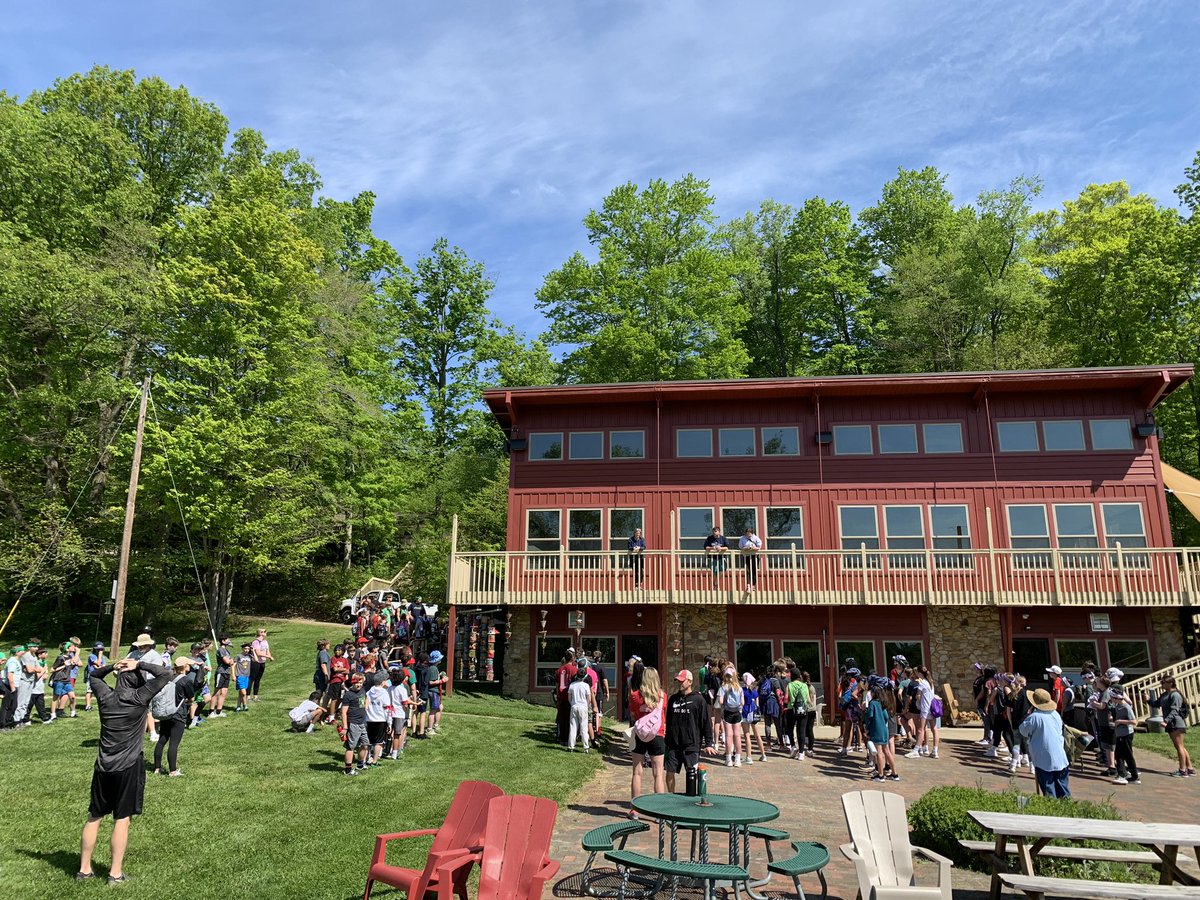 Already saw a bald eagle soaring above at our first flagpole meeting to kick off #Harmon6thcamp