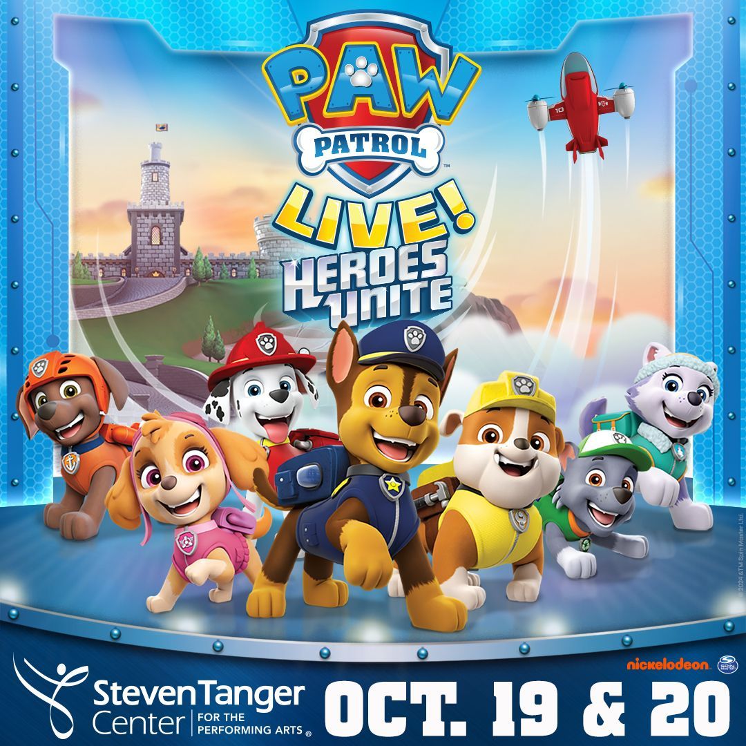 JUST ANNOUNCED: PAW Patrol Live! 'Heroes Unite' is coming to Tanger Center for FOUR performances, on Saturday, October 19, and Sunday, October 20! Tickets go on sale Friday, May 24 at 10 a.m. at TangerCenter.com.
