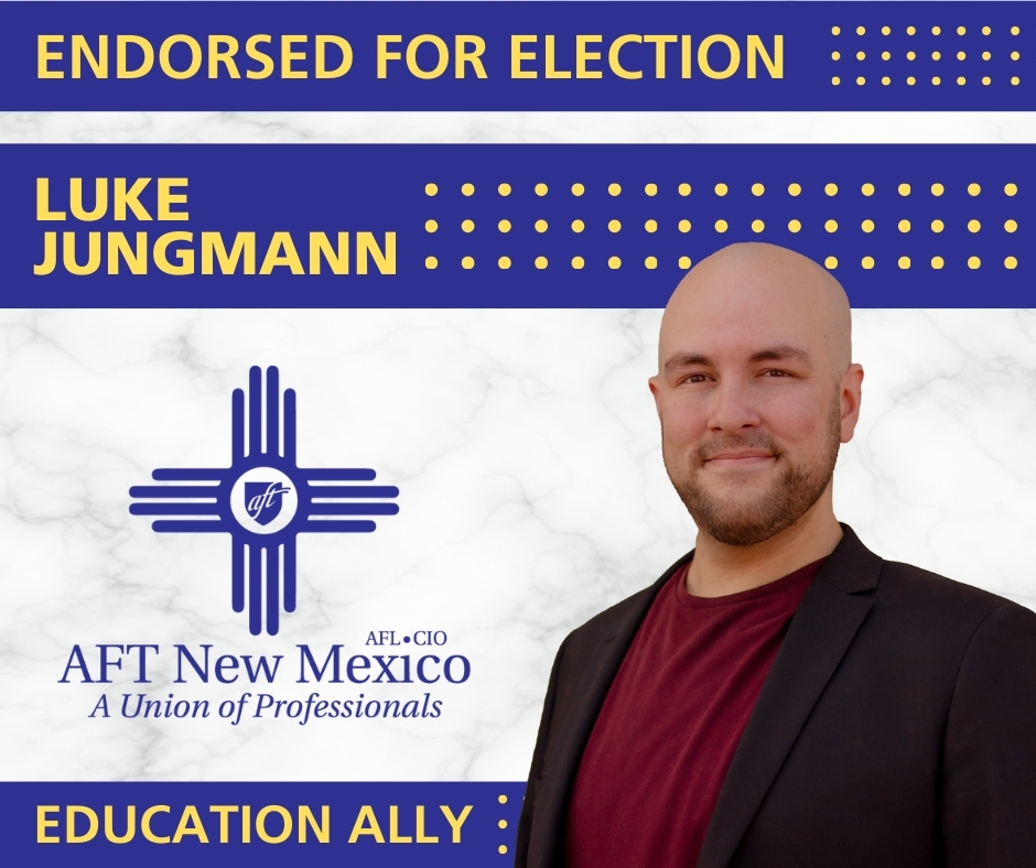 Luke Jungmann is a new voice for HD 60 in Rio Rancho. Married to a public educator, he sees how decisions in SF play out in the classroom & our communities. A proponent of strong public transportation, voters should choose Jungmann for HD 60. #nmpol #nmleg @unionwhitney