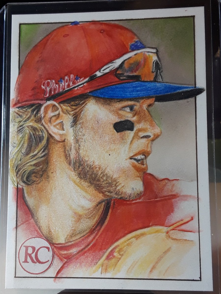 Just a Bohm Monday.....my 1/1  hand drawn card for Philly  fans. ##Phillies #sportsart #sketchcards