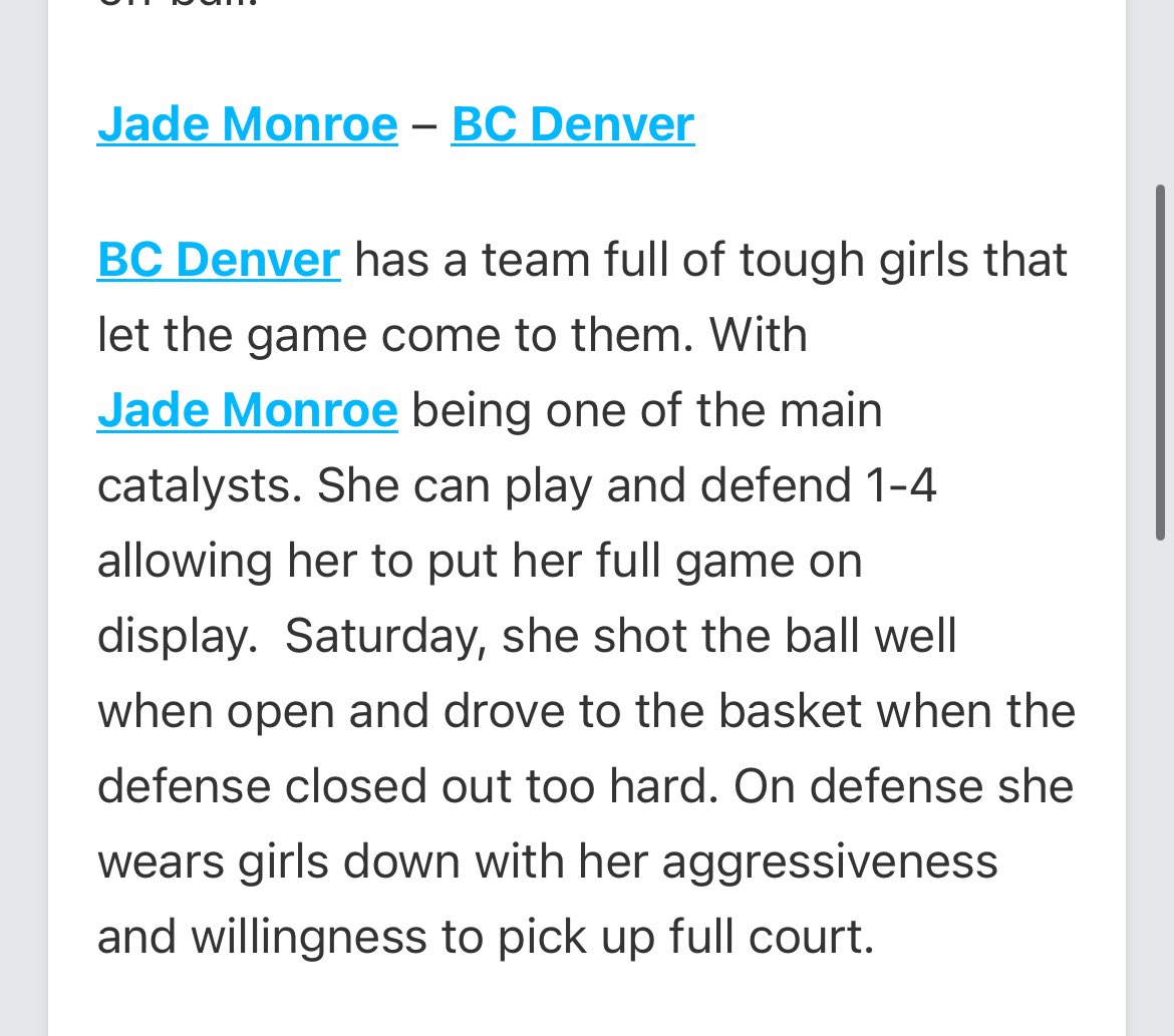 Nice work @Jade_Monroe00 👏🏼 2026 combo guard who plays physical on both ends of the floor!