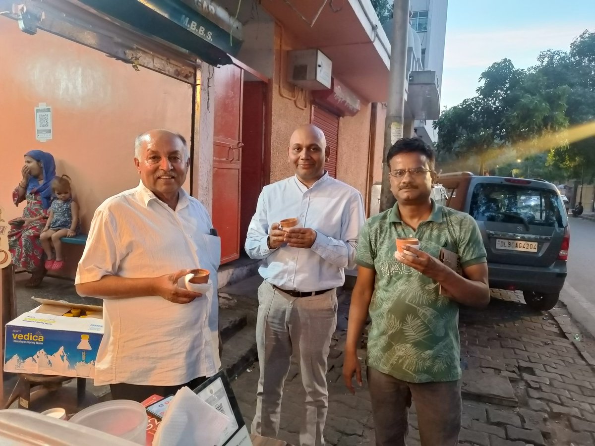 Special Matka Tea With @AmbassadorAbhay  &     @Vijaykarna sir. Enjoying Delhi summer vibes.