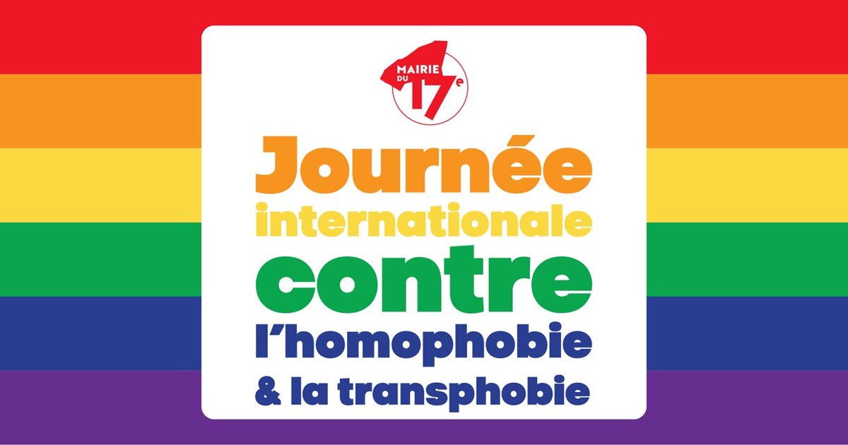 🏳️‍🌈 Pour marquer la journée dédiée à la lutte contre l'homophobie et la transphobie, la @Mairie17 organise une table ronde avec des intervenants de choix : @KillianMTSQ, délégué régional Paris/IDF au @LeRefuge75, @Umay_app et le commissariat du 17e. 👉bit.ly/4bA8Yft