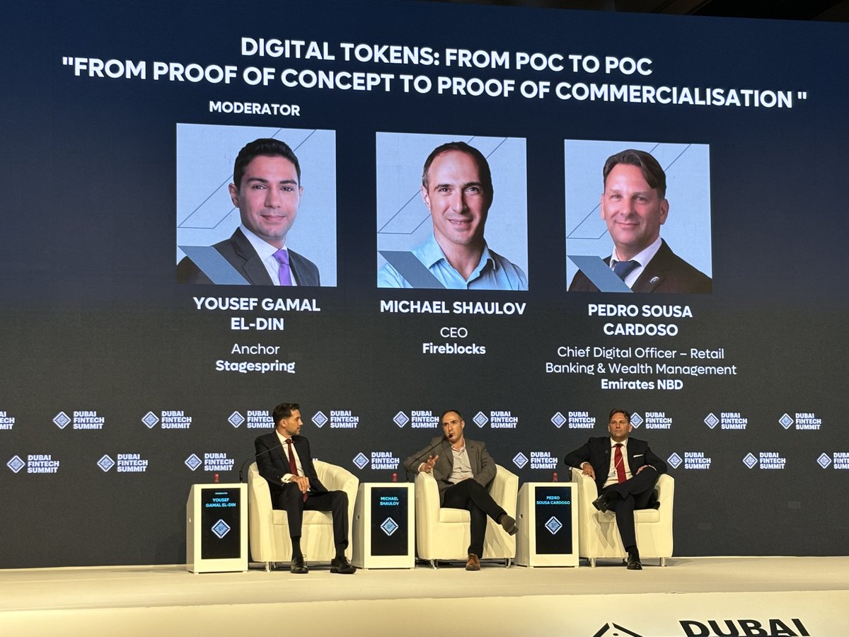 At a #DubaiFintechSummit fireside chat with @EmiratesNBD_AE, Fireblocks CEO, Michael Shaulov, provided deep insights into the role of stablecoins in today's financial ecosystem: 'Stablecoins are the market's most successful tokenized product with $120 billion currently in