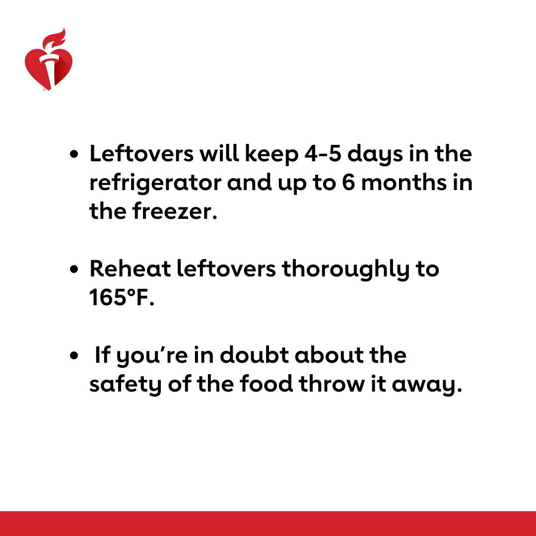 Cook once, eat twice is great advice for saving time and money. 💡 But be sure you’re handling your leftovers safely. ❤️ Follow these tips 👇