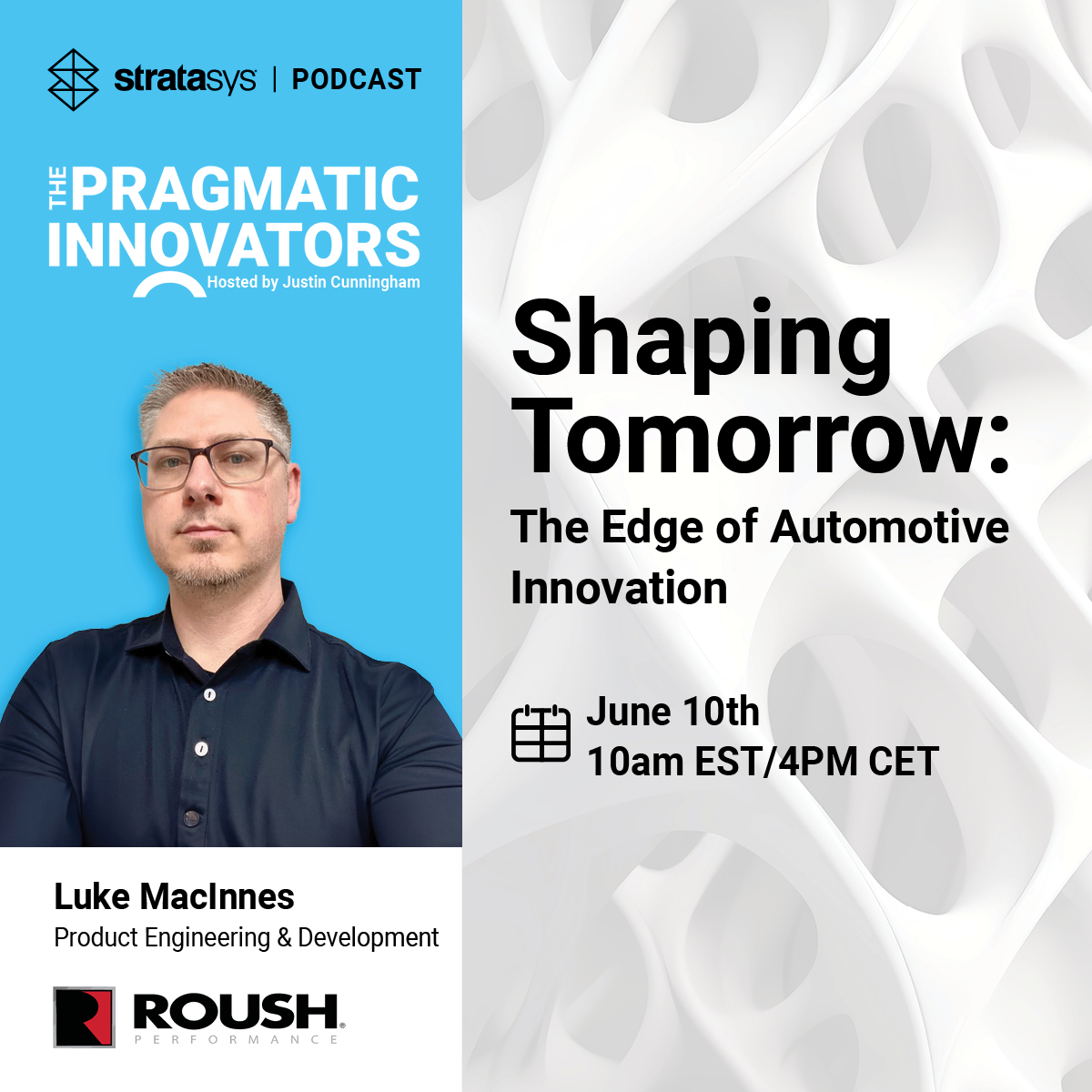 Join our #pragmaticinnovators Podcast to hear from Luke MacInnes of @ROUSHPerf and Justin Cunningham of Stratasys, for an engaging discussion about how additive manufacturing is transforming vehicle customization. okt.to/qIPVcB