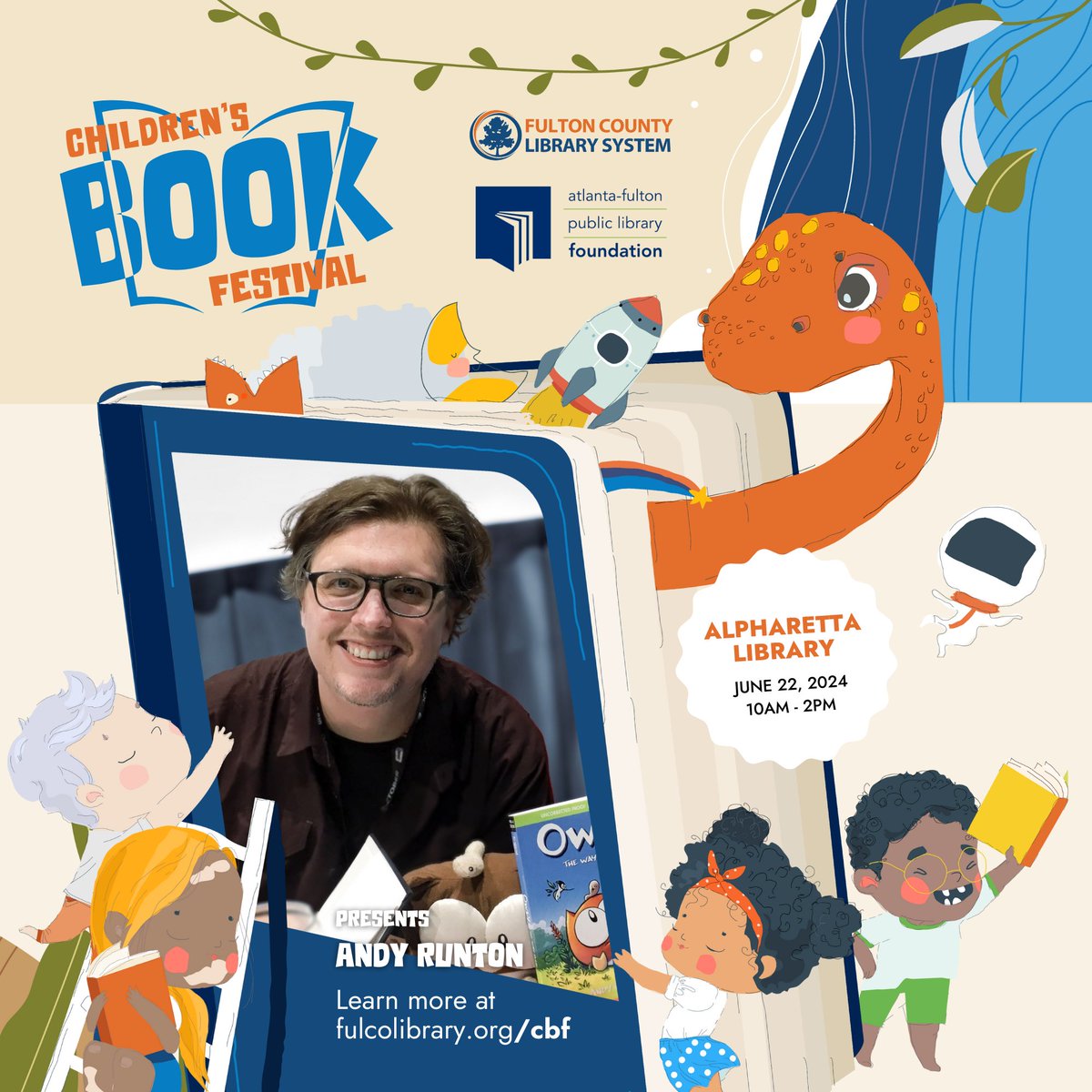 Exciting news! Meet Andy Runton, creator of 'Owly' at the Fulcolibrary Children's Book Festival 2024. Check Fulcolibrary.org/CBF for more details.

#AndyRunton #Childrensbookfestival #CBF24 #Fulcolibrary #Authortalks #owly #Books #reading #kids #family