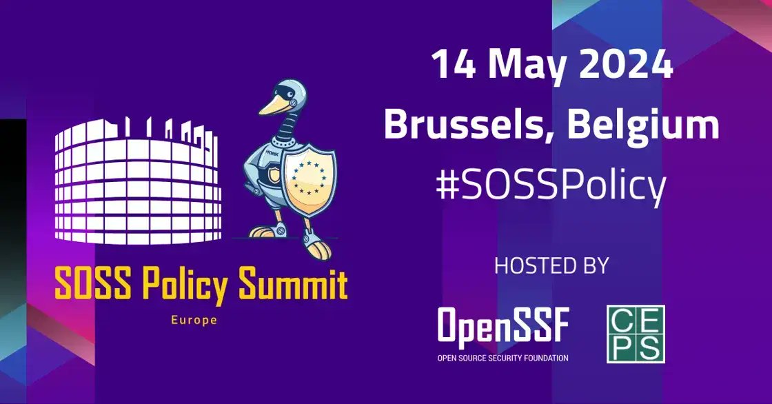 It's happening tomorrow! Join us for the SOSS Policy Summit EU 2024 in #Brussels. Explore the policy landscape of open source security, register now. #SOSSPolicy #OpenSource #LFEurope @openssf hubs.la/Q02vQqbh0