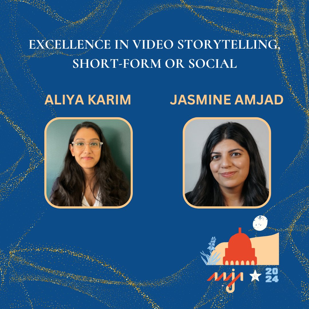 aaja's tweet image. ½ Amazing job to Aliya Karim (@alumalu) and Jasmine Amjad (@jamjad_) for #AAJAExcellence in Video Storytelling, Short-Form for “How Palestinian Food, Identity, and Heritage Is Targeted” in @nowthis, a critical story about Palestinian culture that mainstream media isn’t covering.