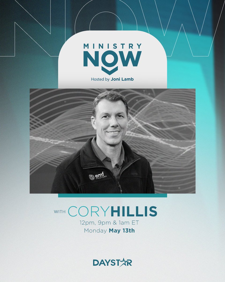 Join us LIVE for #MinistryNow today with @CoryHillis! See it at 12pm ET, only on Daystar and Daystar.com/live!