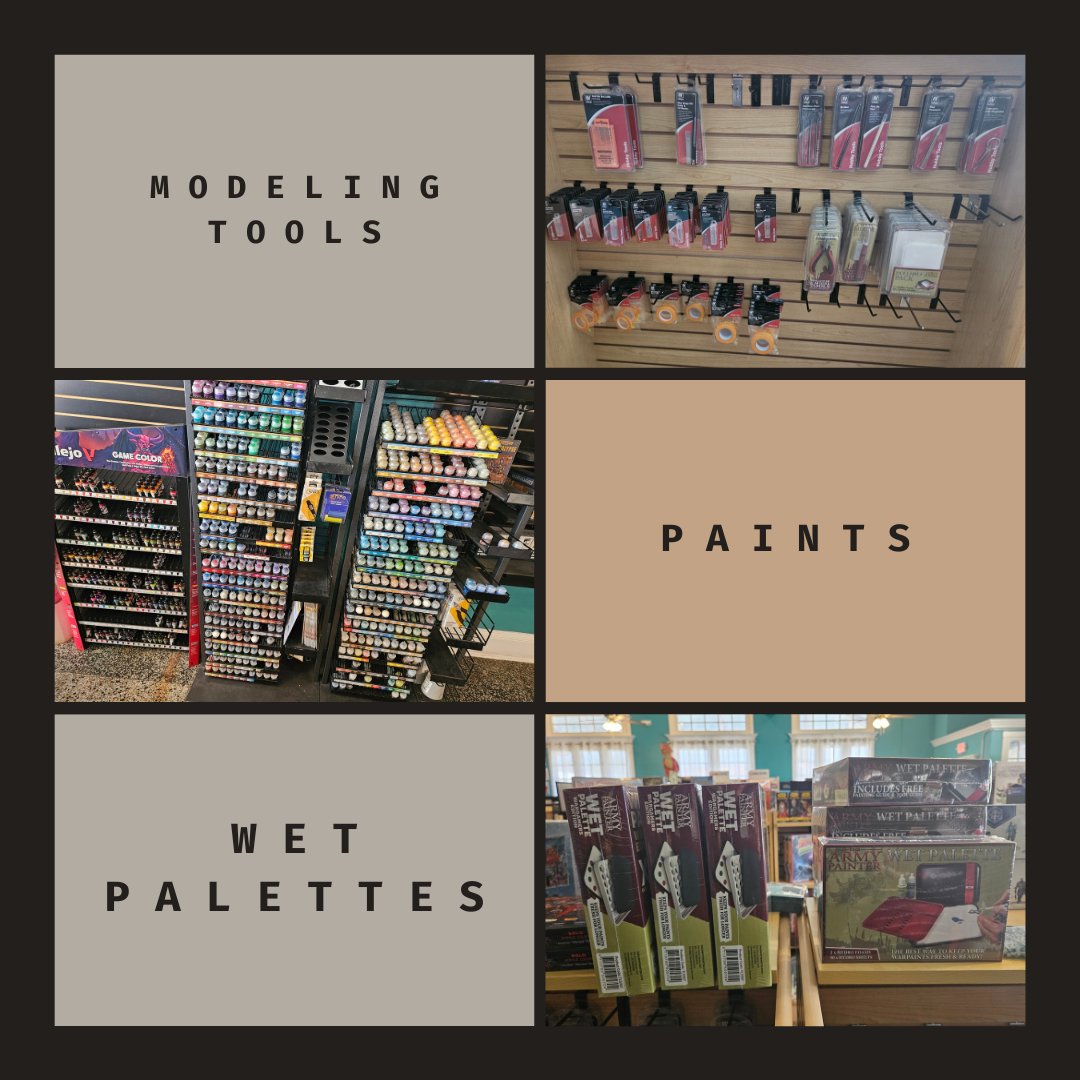PhatCatzGaming's tweet image. Got Models? We got what you need!
Paints, Brushes, Wet Palettes, and the Modeling Tools you need!
#phatcatzgaming #phatcatz #modelingtools #gamesworkshop #warhammer40k #dungeonsanddragons #dnd #wetpalette #paints
