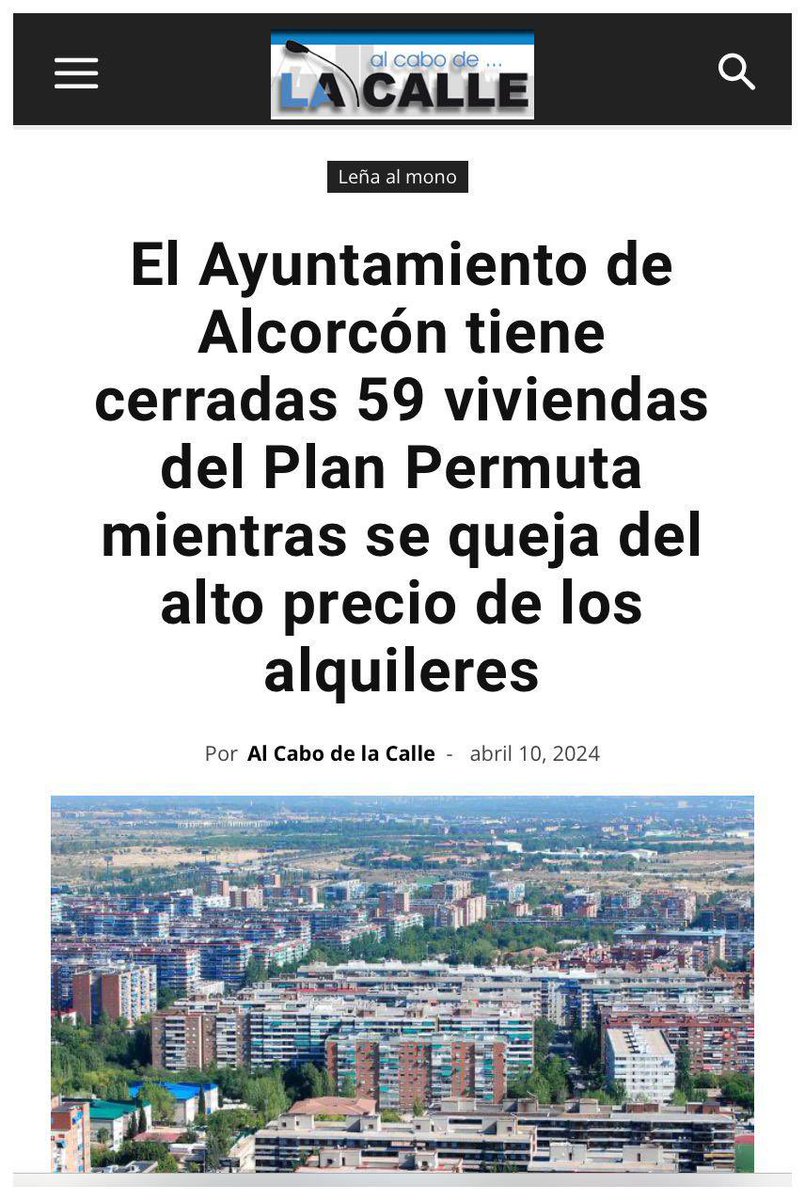 @AytoAlcorcon 🔴 La alcaldesa de Alcorcón, la menos indicada para hablar de vivienda. ❌ Quebraron la empresa pública de vivienda, y por ello condenaron a la anterior alcaldesa, y tienen cerradas 59 viviendas del fallido Plan Permuta, que costaron 7,1 Mill. € alcabodelacalle.es/el-ayuntamient…