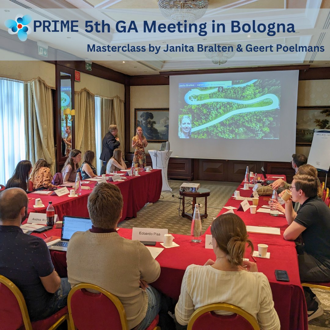 🚀 Kicking off our 5th PRIME GA meeting with a session dedicated to our #EarlyCareerScientists! This first #masterclass was provided by Janita Bralten & Geert Poelmans, sharing career strategies in academia or industry. Super valuable input for our young researchers! 👏