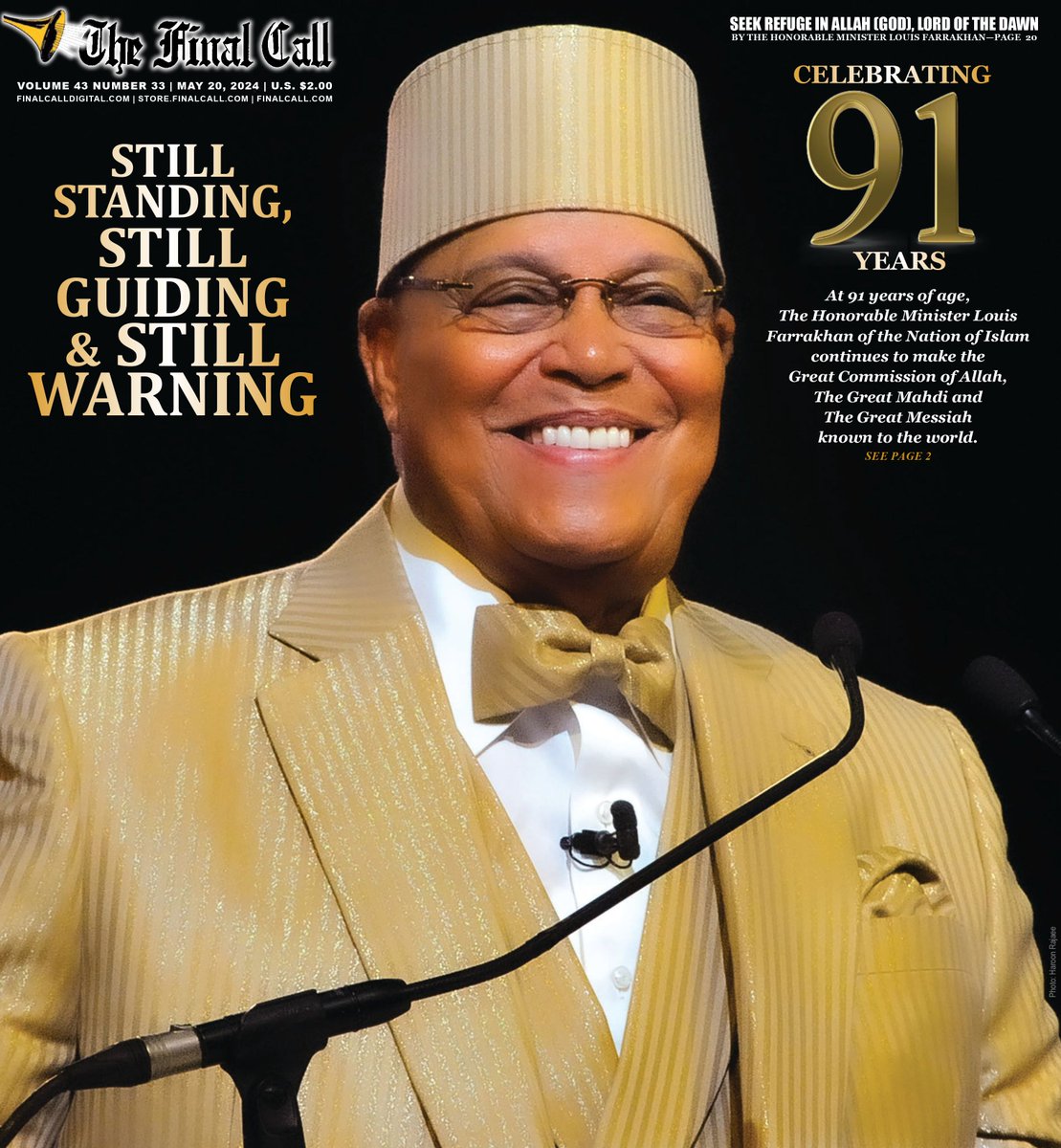OfficialNOI's tweet photo. Farrakhan at 91: Still standing strong https://t.co/mJ7kUhmjj7 via @TheFinalCall https://t.co/kKmJ5S1Mmf