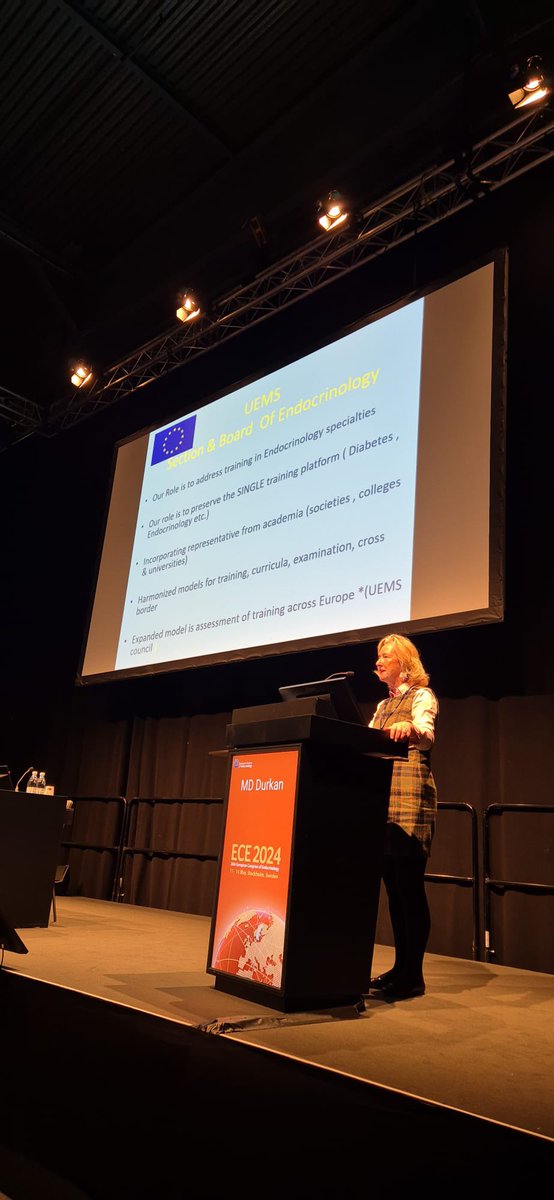 Dr Maeve Durkan @maeve_durkan, President UEMS Section and Board of Endocrinology @UEMSEurope & Hon. Secretary @IrishEndocrine giving an update at #ECE2024 Stockholm @ESEndocrinology @EUWIN_ESE @EsePresident