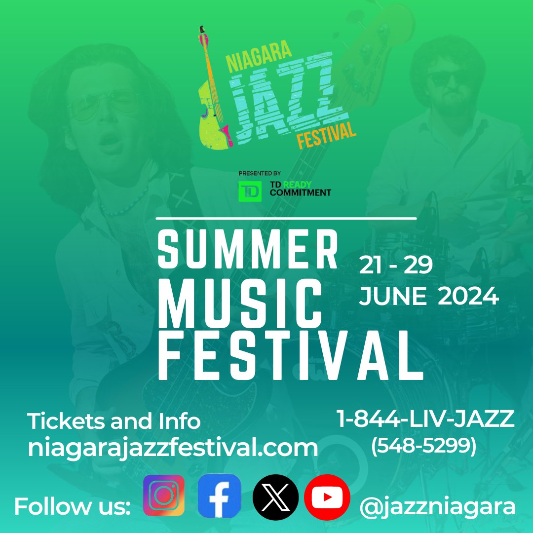 jazzniagara's tweet photo. 🎶 Get into the rhythm at the 2024 Niagara Jazz Fest! 🎷 enjoy soulful tunes, smooth melodies, and unforgettable performances. #NiagaraJazzFestival  #JazzNiagara #LiveLoveJazz  #MusiCounts #jazzniagara #landproplanning #aspiraretirement #fallsview #OLG #OLGPlaySafe #Minken https://t.co/vEXLsdjeN5