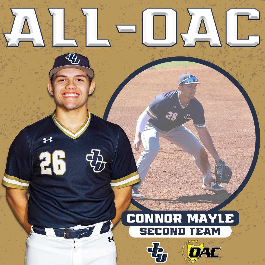 jcusports's tweet photo. BB: Erik Daugenti, Connor Mayle, and Michael Persichetti have been recognized as All-OAC honorees!

Read more about the @jcu_baseball trio ⬇️
📰 https://t.co/33uOMcmxWB https://t.co/mgYrehYG11